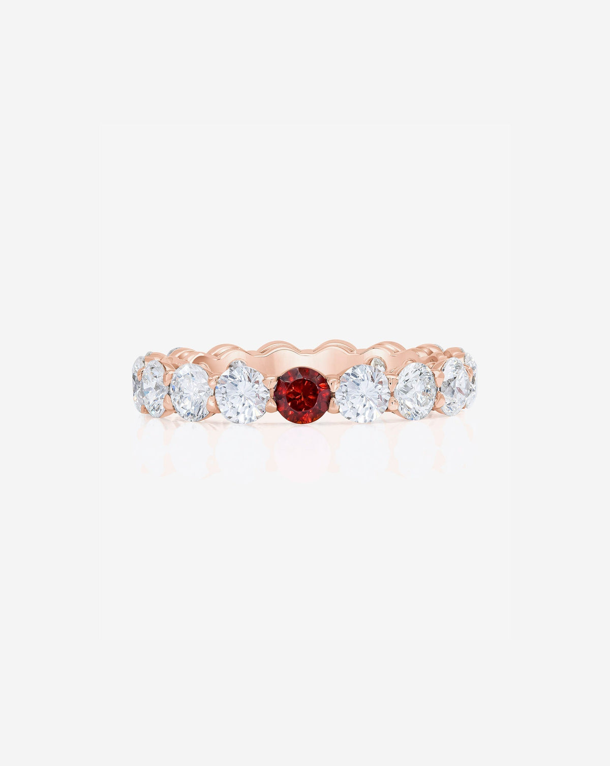 Round Diamond and Birthstone Eternity Band