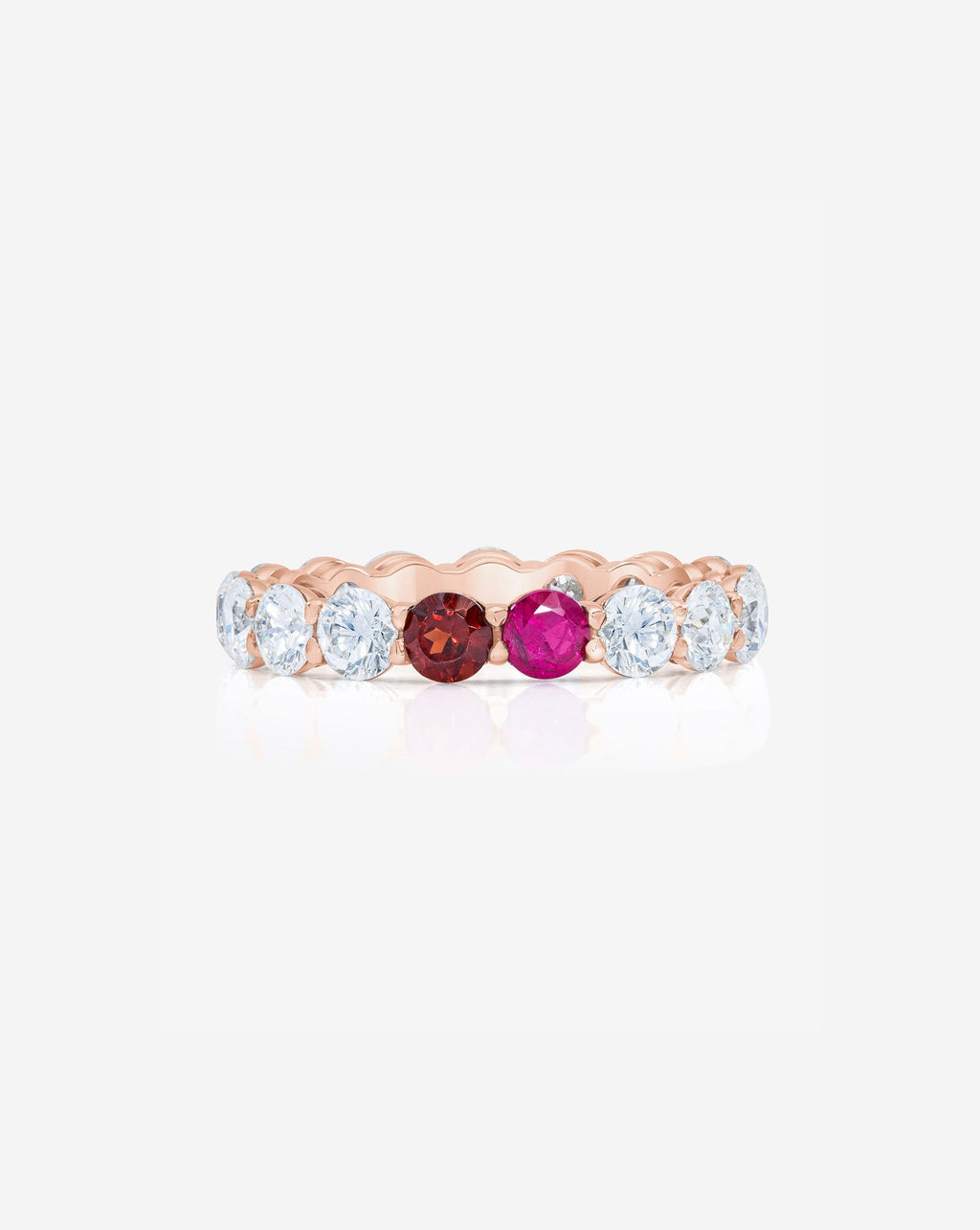 Round Lab Diamond and Birthstone Eternity Band