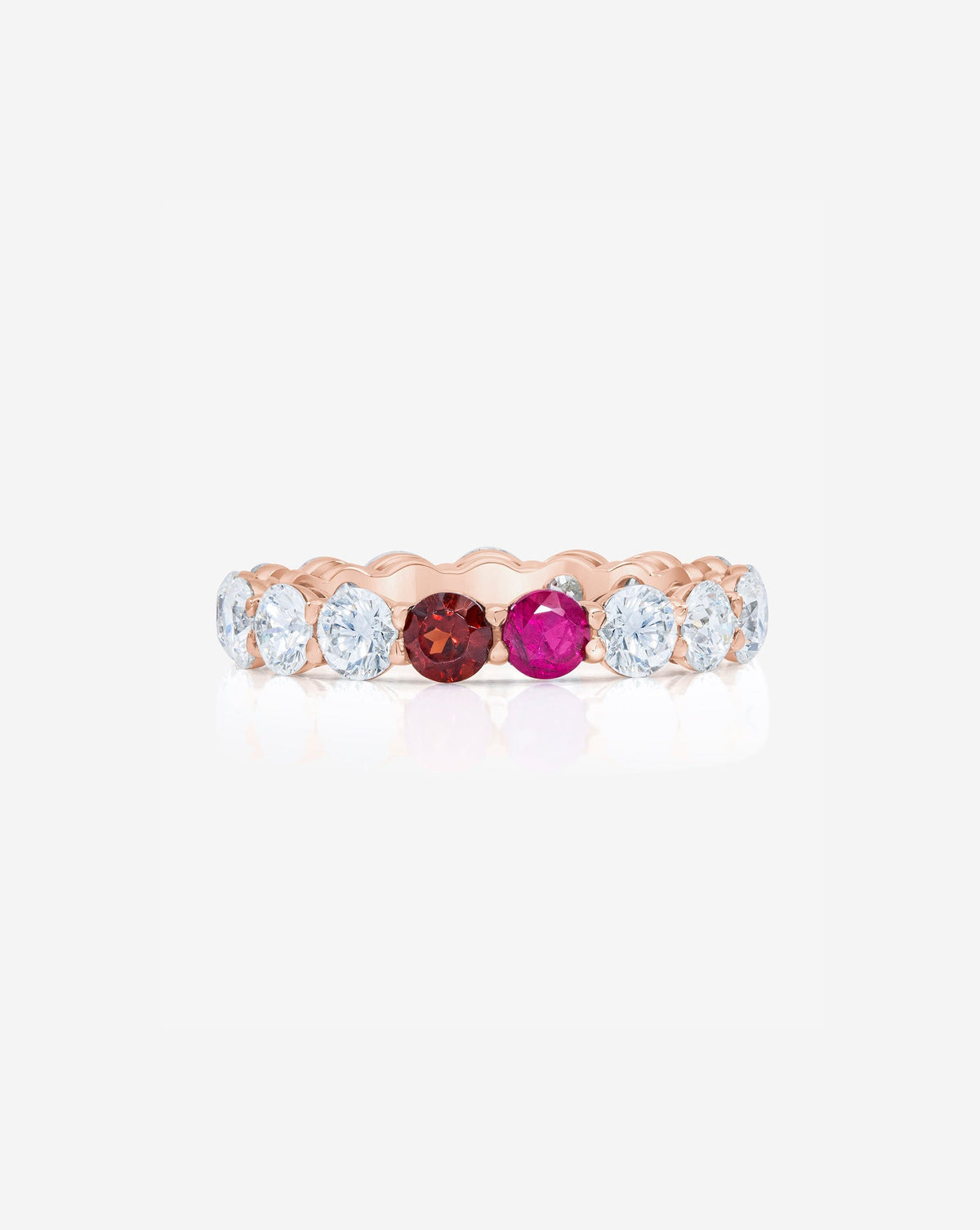 Round Diamond and Birthstone Eternity Band