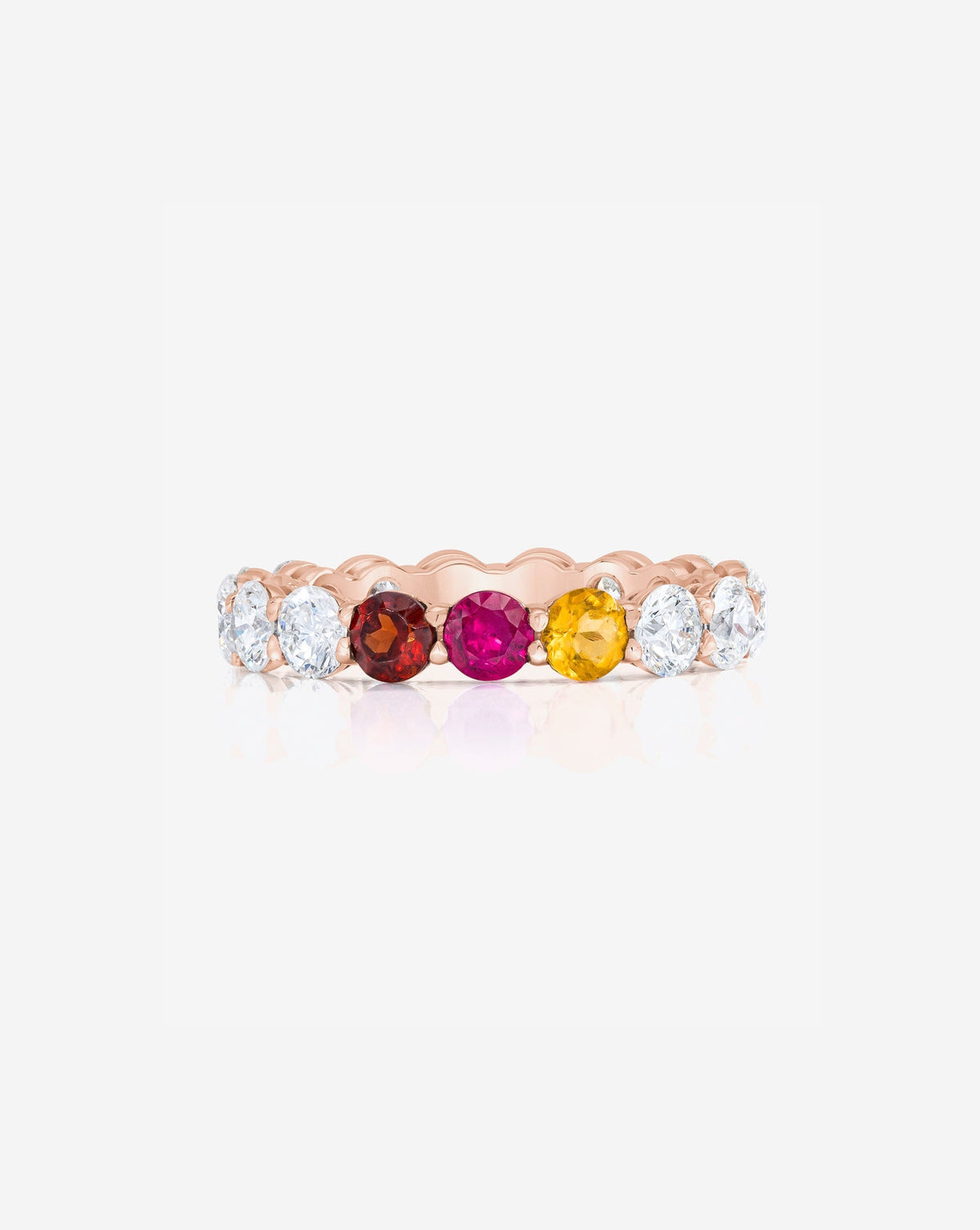 Round Diamond and Birthstone Eternity Band