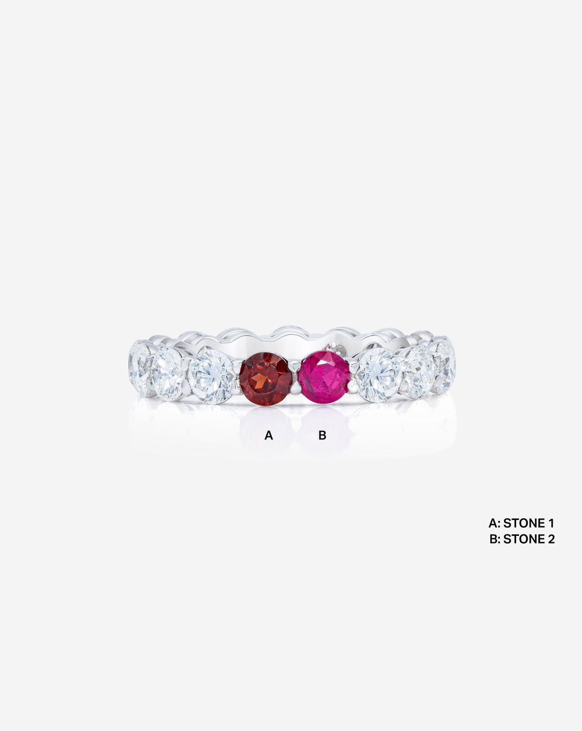 Round Diamond and Birthstone Eternity Band