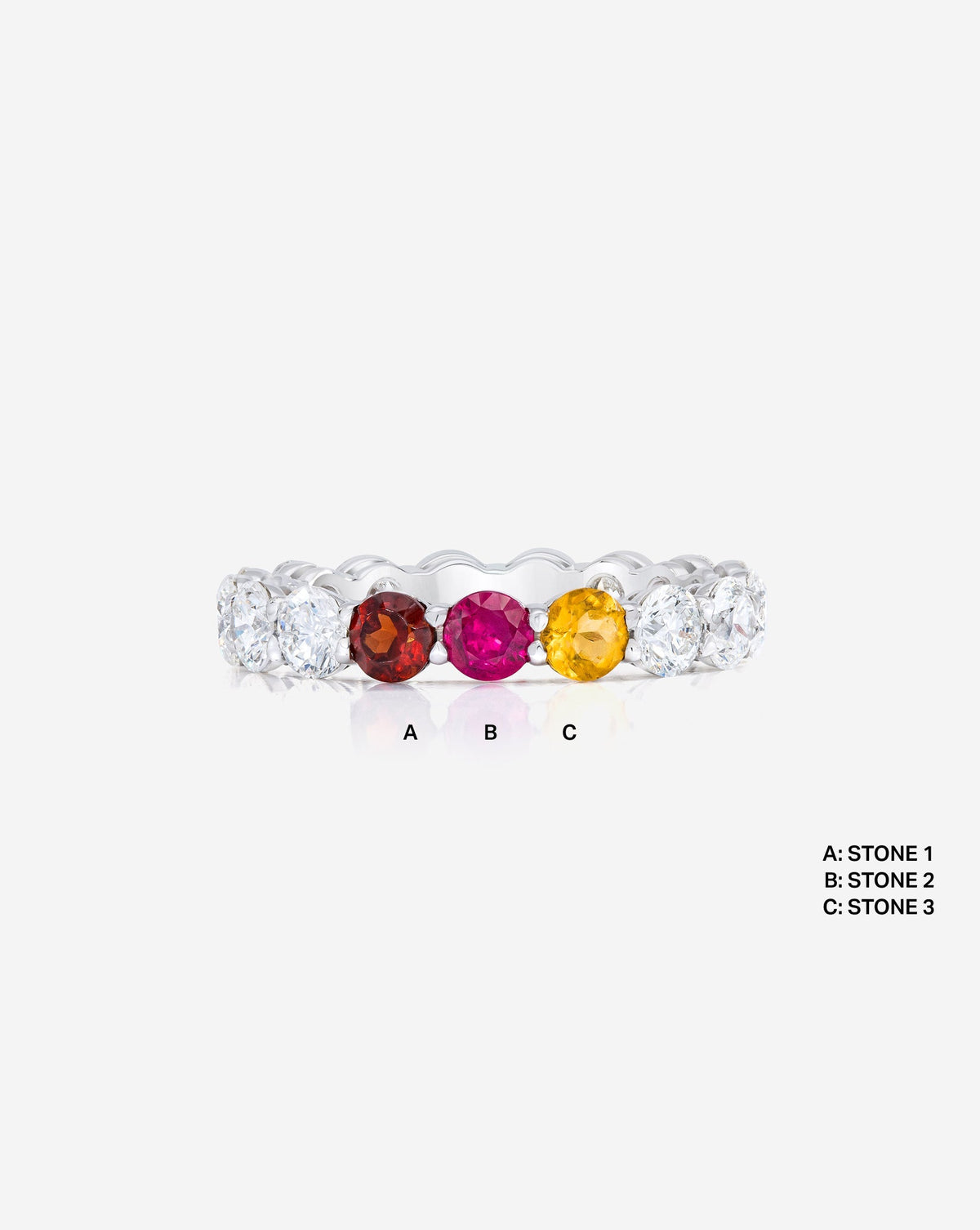 Round Diamond and Birthstone Eternity Band