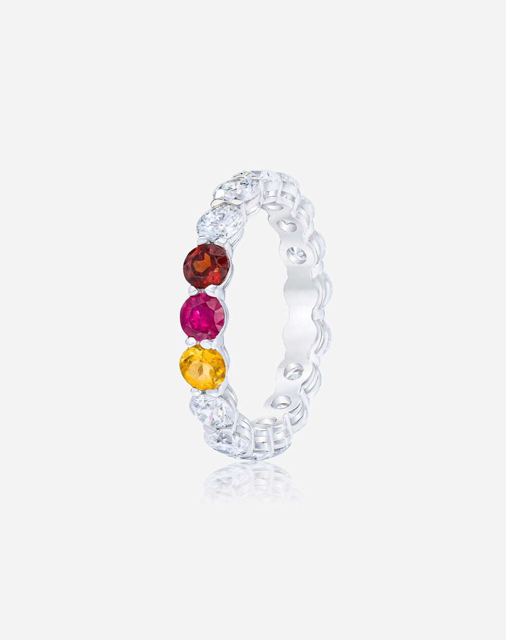 Round Lab Diamond and Birthstone Eternity Band