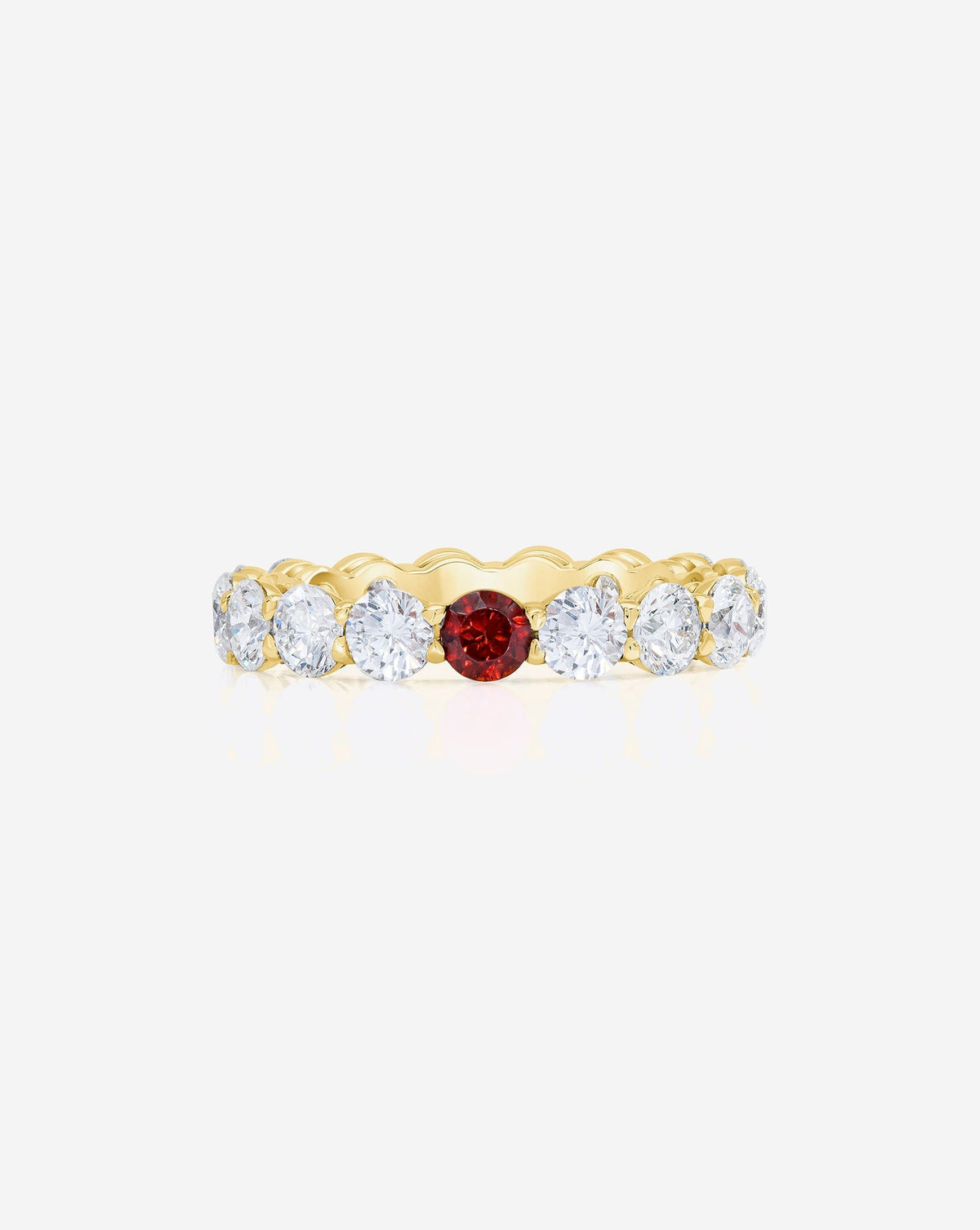 Round Diamond and Birthstone Eternity Band