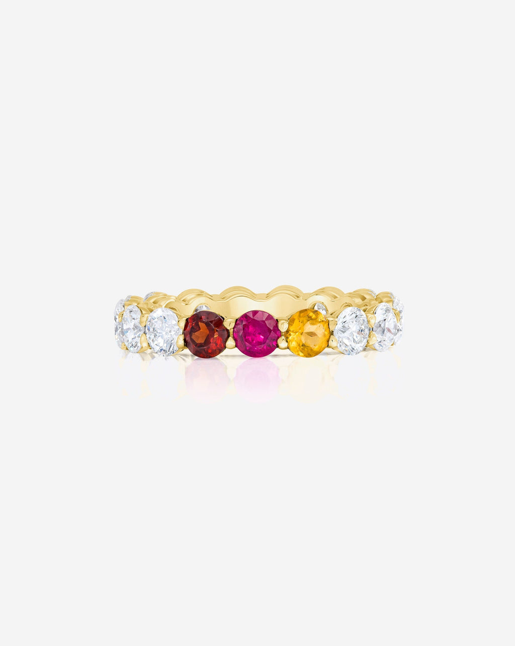 Round Lab Diamond and Birthstone Eternity Band