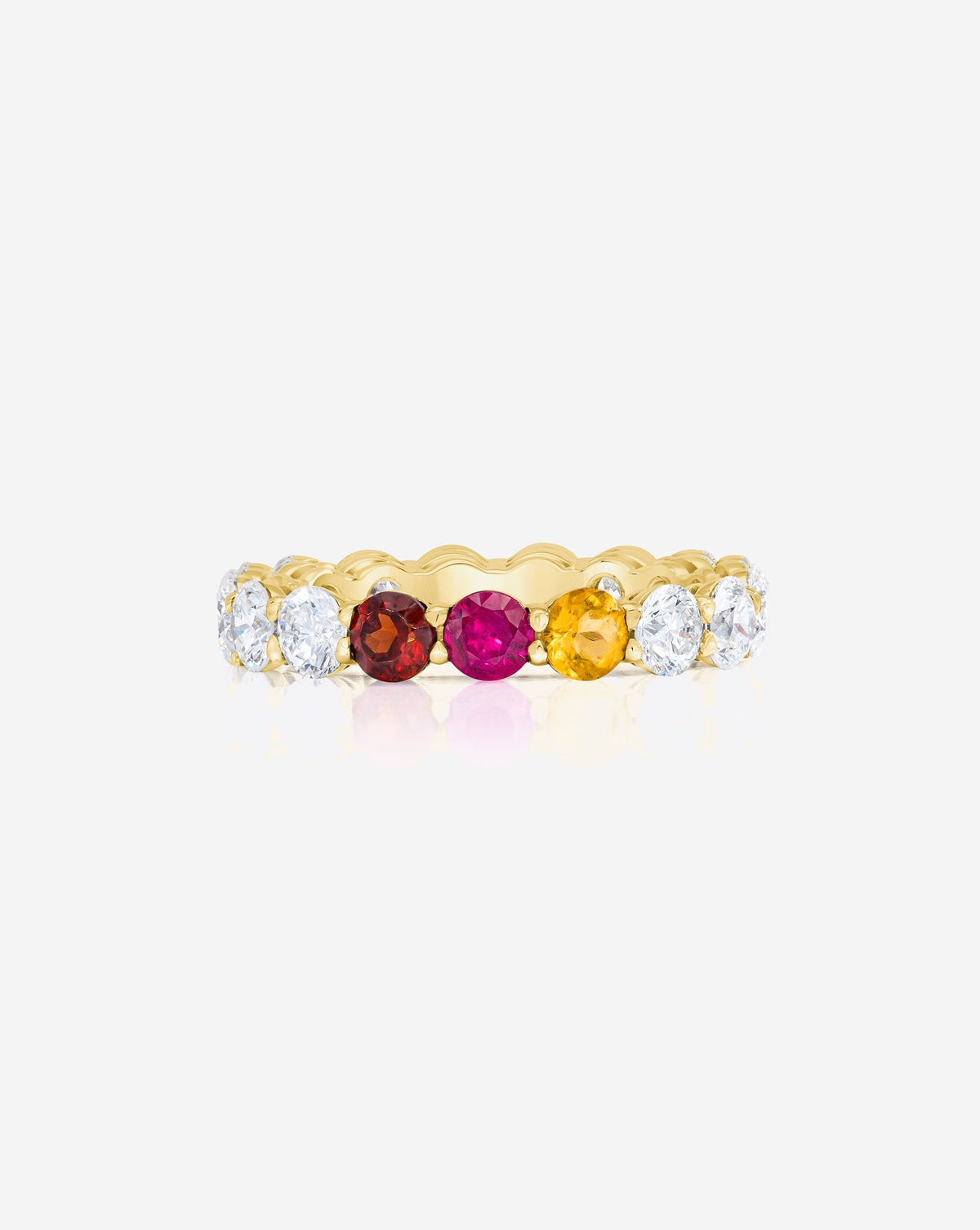 Round Lab Diamond and Birthstone Eternity Band