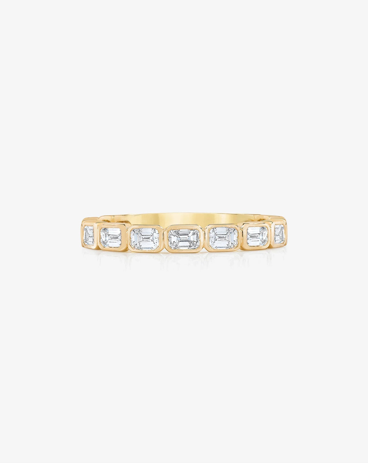 Sideways Emerald Bezel Band