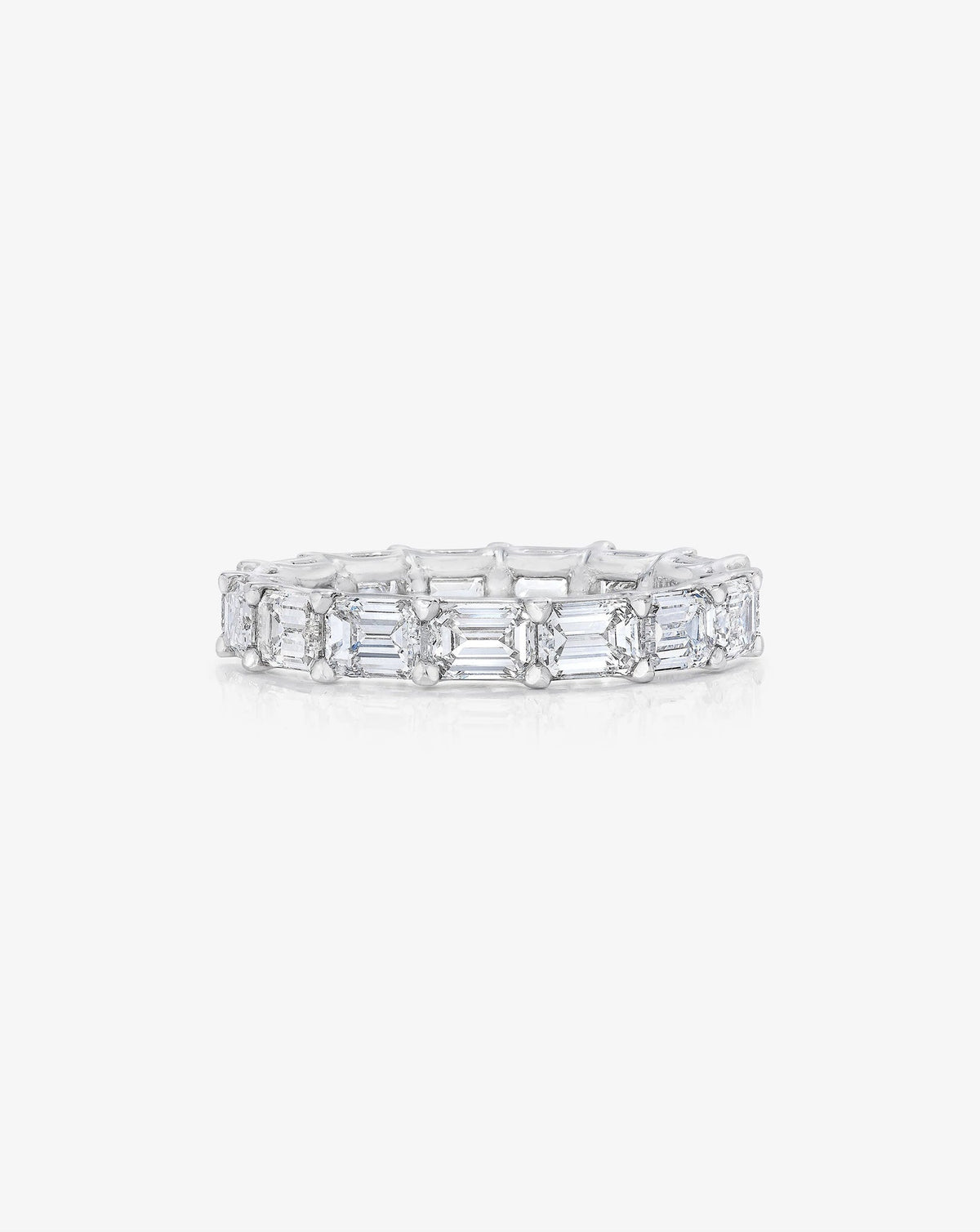 Sideways Emerald Diamond Eternity Band