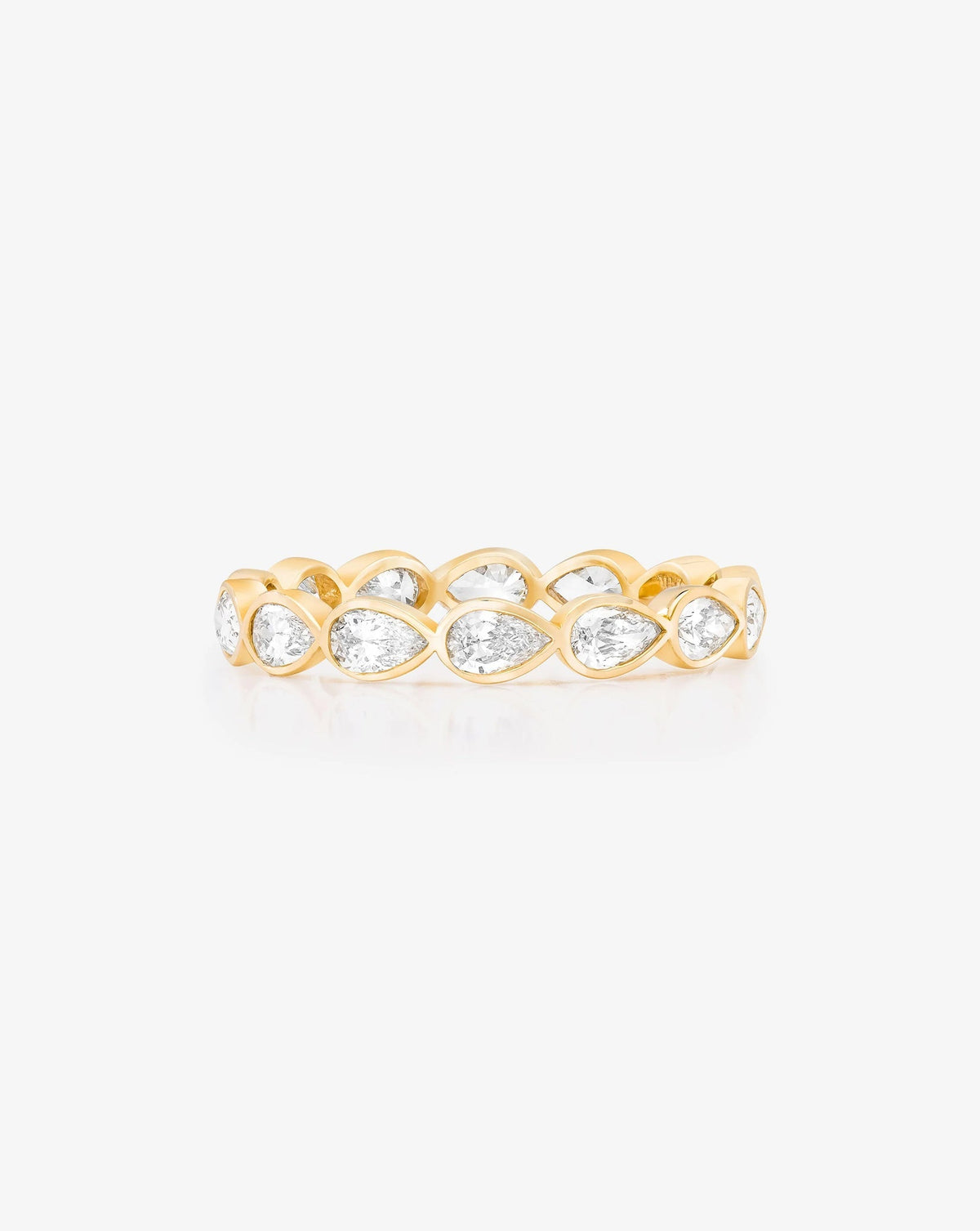 Lab Diamond Sideways Pear Bezel Eternity Band