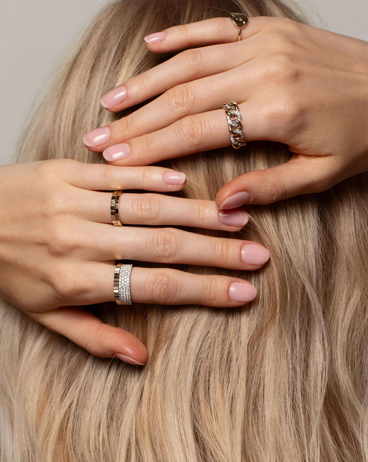 Four Row Stackable Pavé Ring