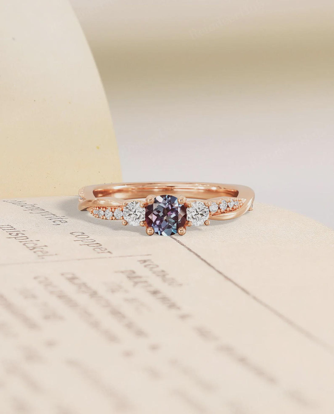 Impossible to Ignore Alexandrite Three Stone Ring