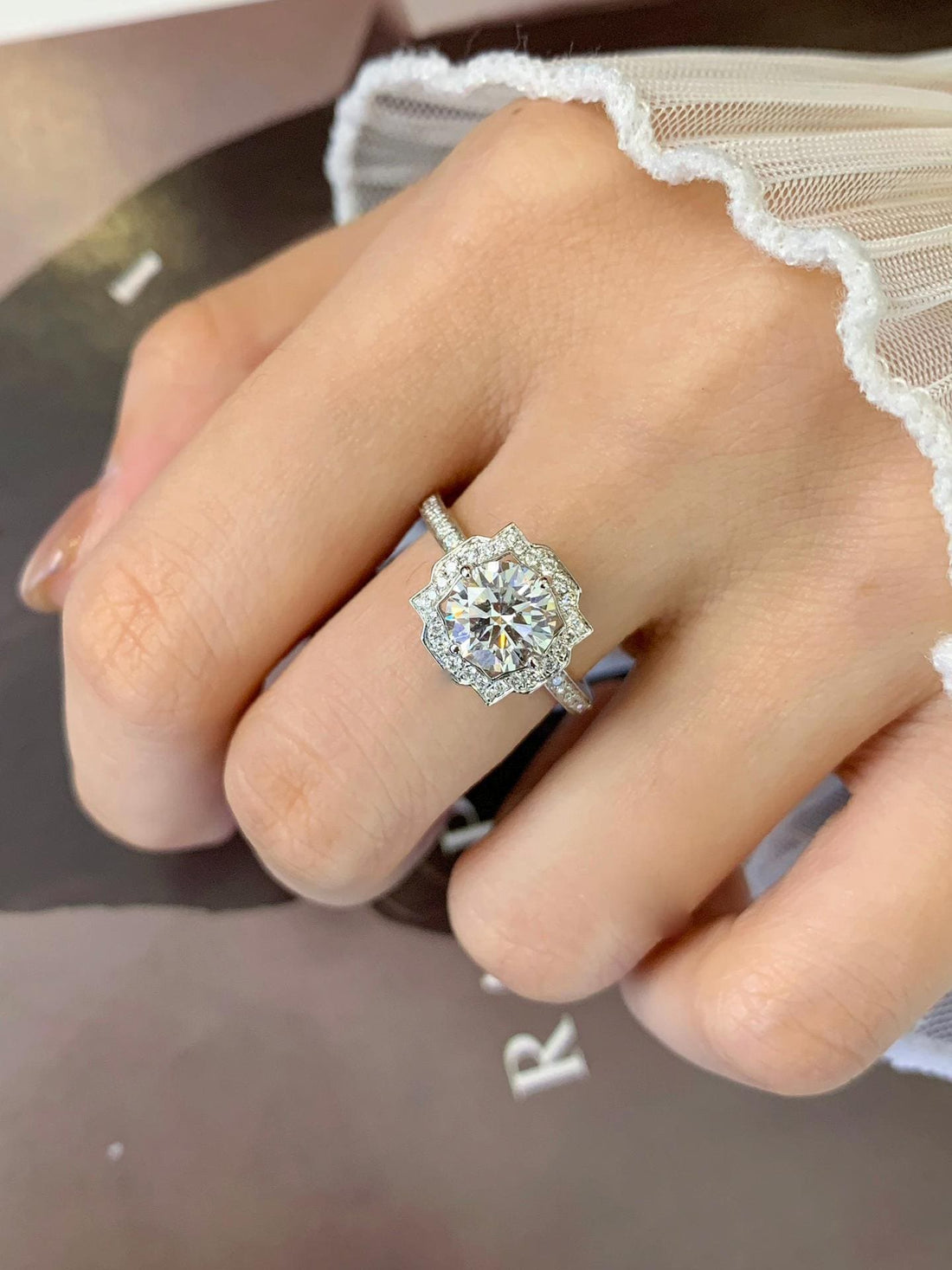 Soft Light, Lasting Brilliance Vintage Halo Diamond Ring