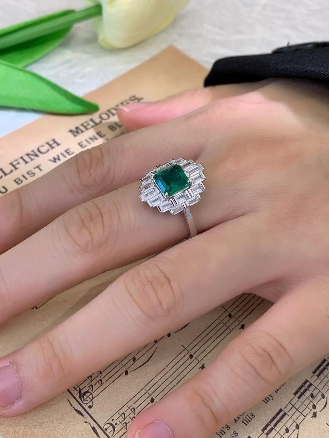 Designed for Double Takes Emerald Cut Emerald Ring