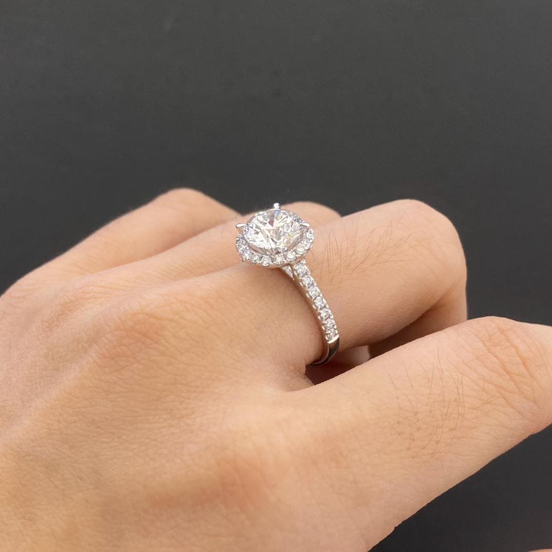 Love at First Light Round Halo Diamond Ring