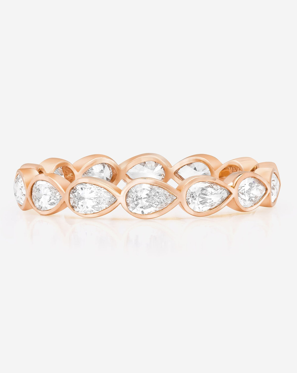 Sideways Pear Bezel Eternity Band