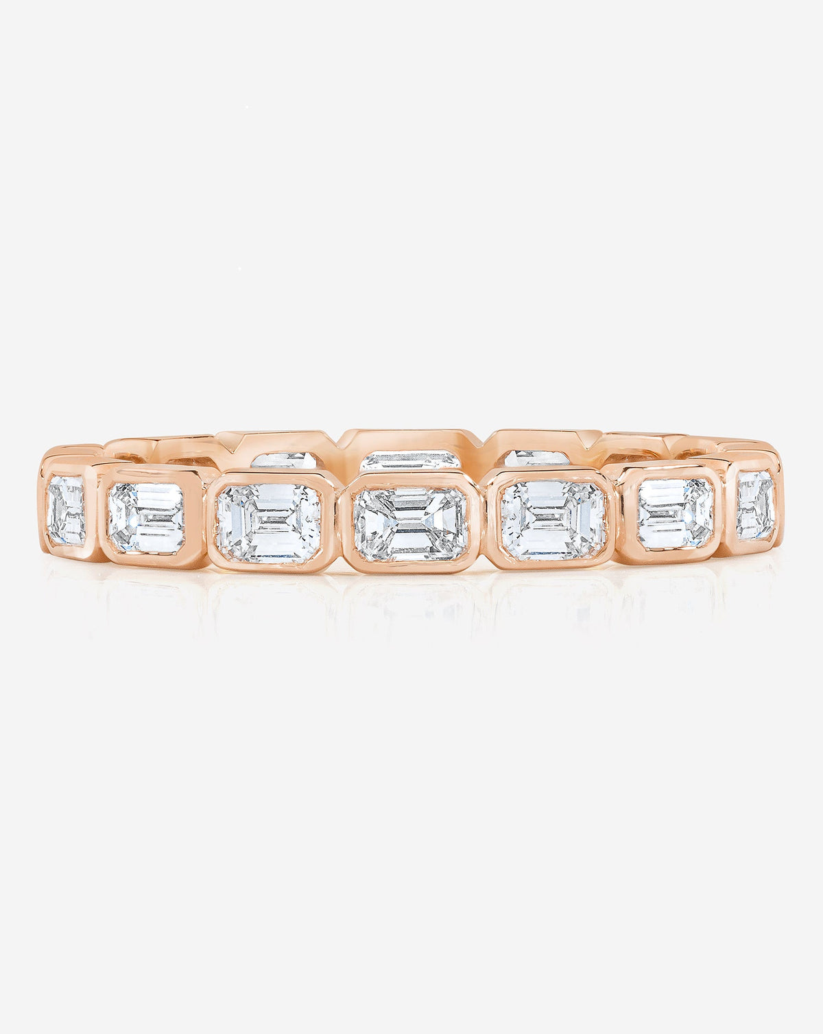 Lab Diamond Sideways Emerald Bezel Band