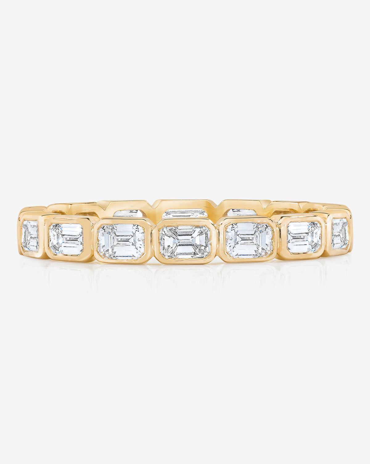 Sideways Emerald Bezel Band
