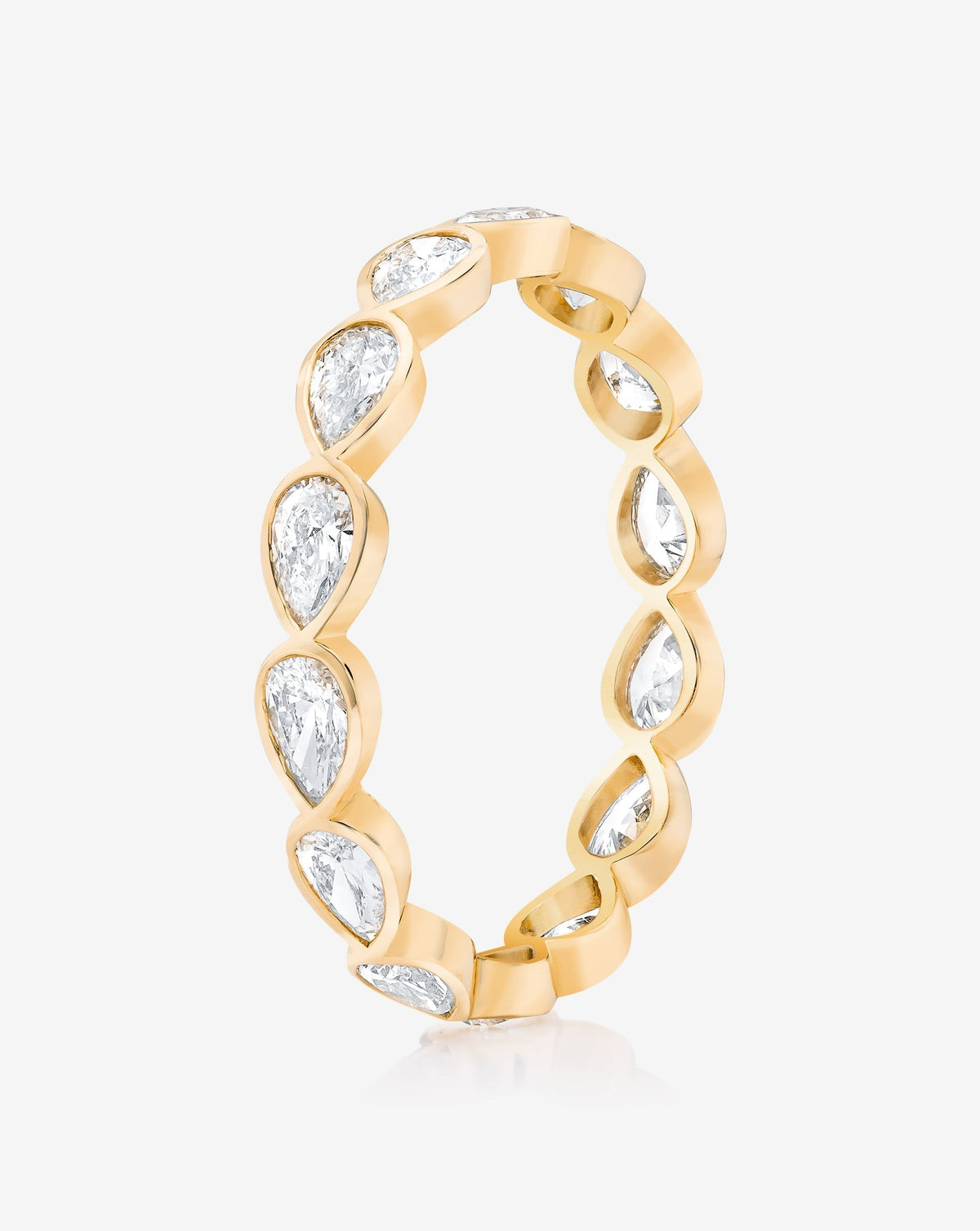 Lab Diamond Sideways Pear Bezel Eternity Band