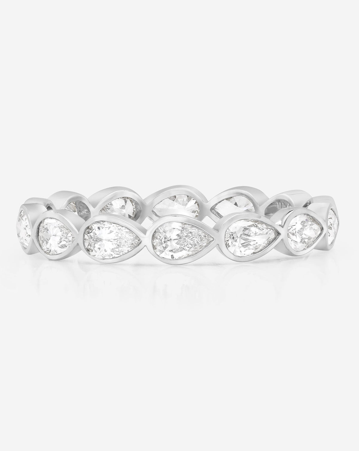 Lab Diamond Sideways Pear Bezel Eternity Band