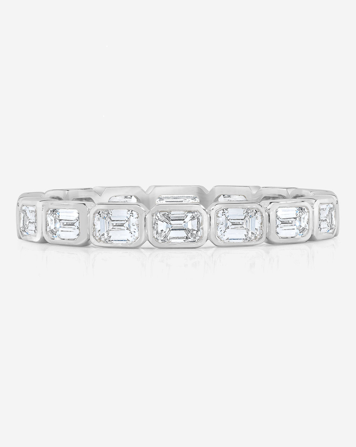 Lab Diamond Sideways Emerald Bezel Band