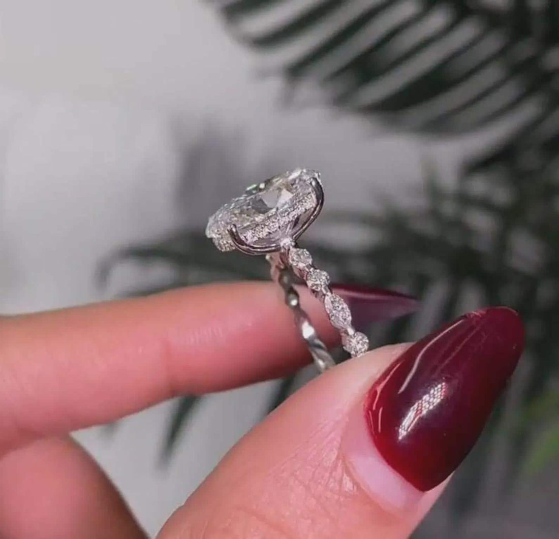 Forever Starts Here Oval Halo Ring