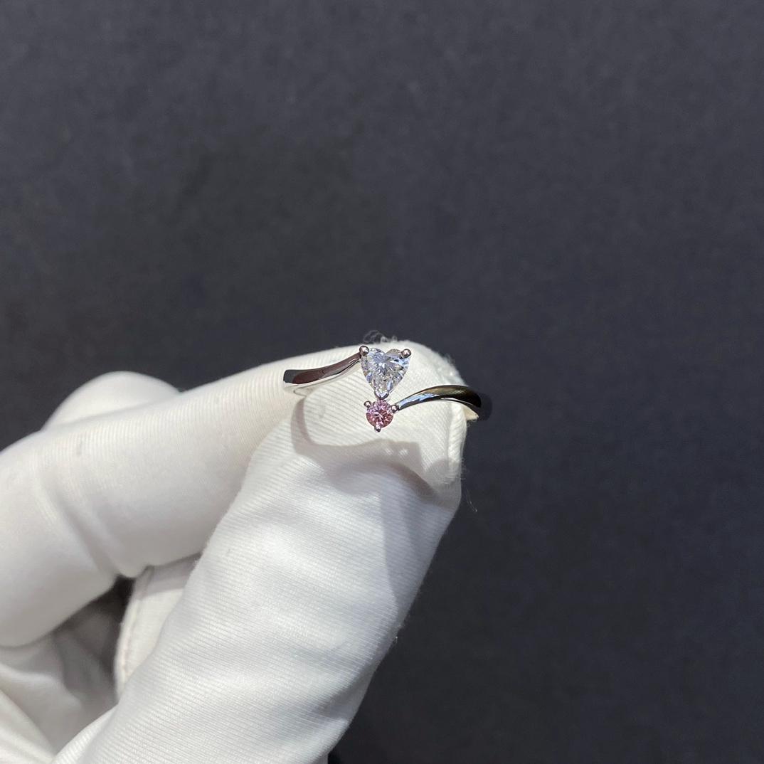 The Ring They'll Ask About Heart Diamond & Pink Accent Open Band Ring