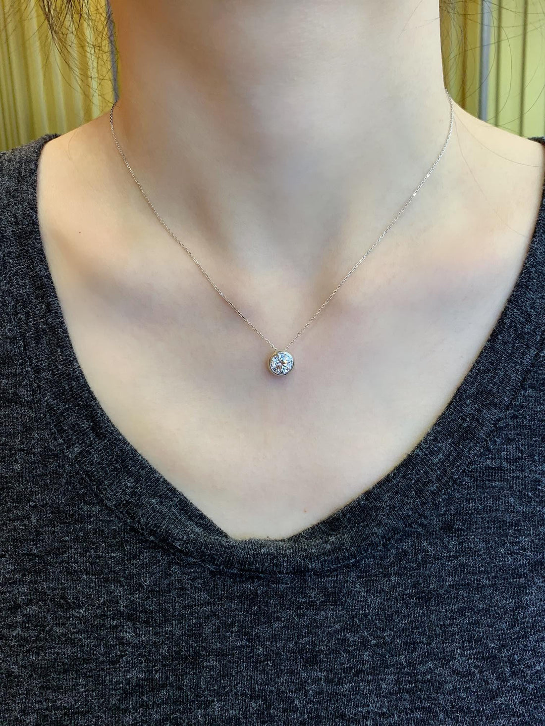 The Center of Attention Round Crystal Solitaire Pendant