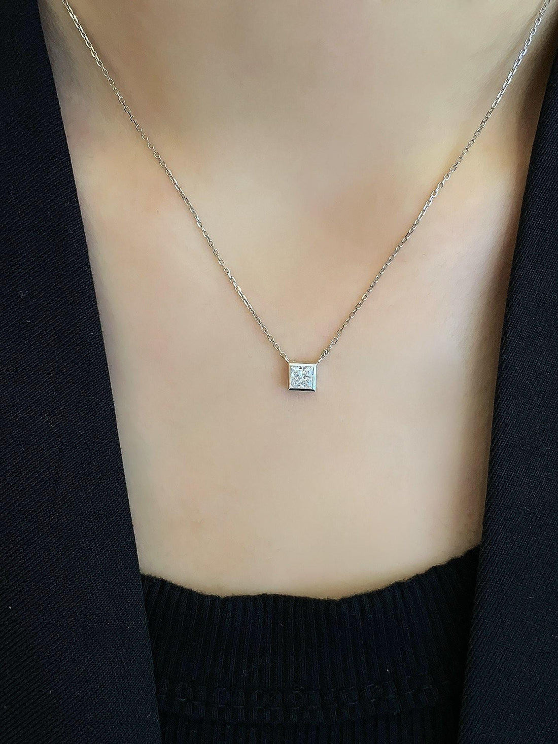 The Center of Attention Princess Diamond Pendant