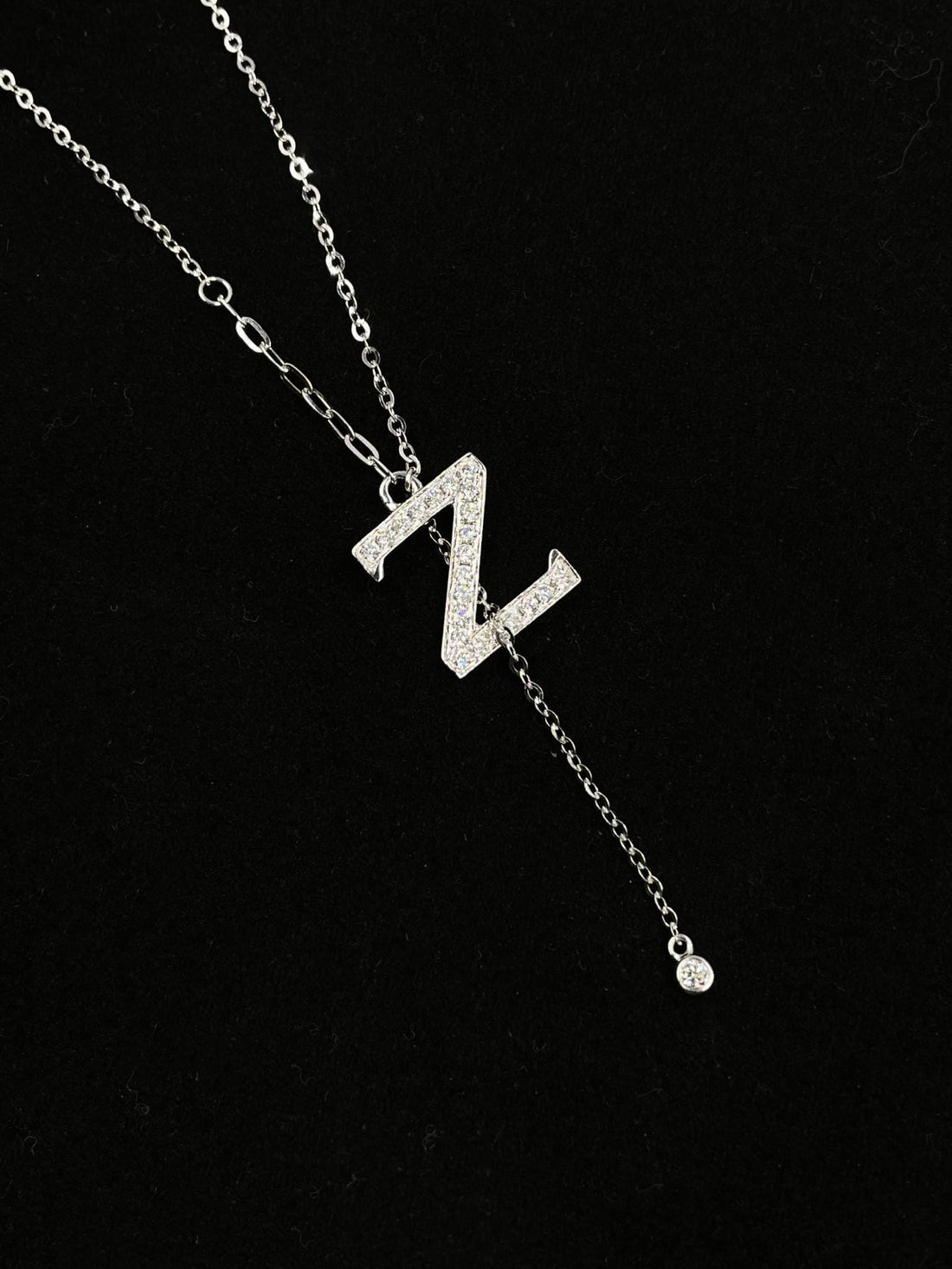 The Center of Attention Diamond Lariat Initial Necklace