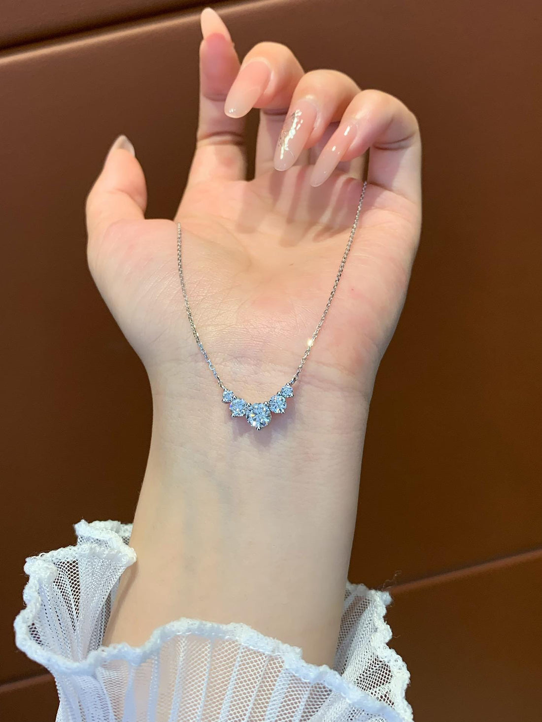 Grace in Every Glance Moissanite Three Stone Pendant
