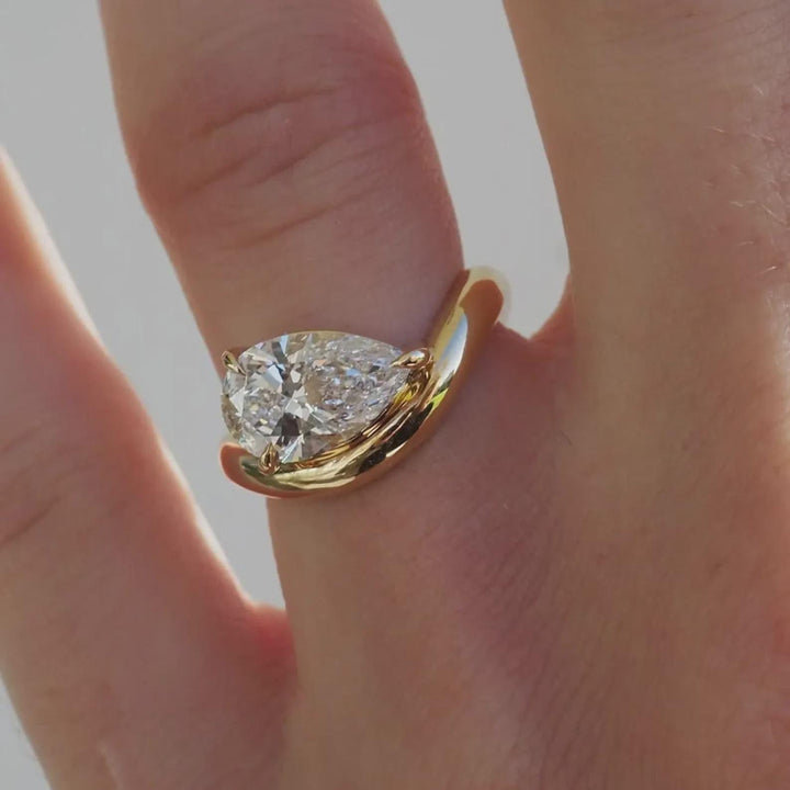 Love at First Light Pear Diamond Wrap Band Ring