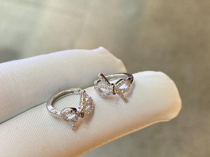 Catching More Than Attention Dainty CZ Bow Earrings