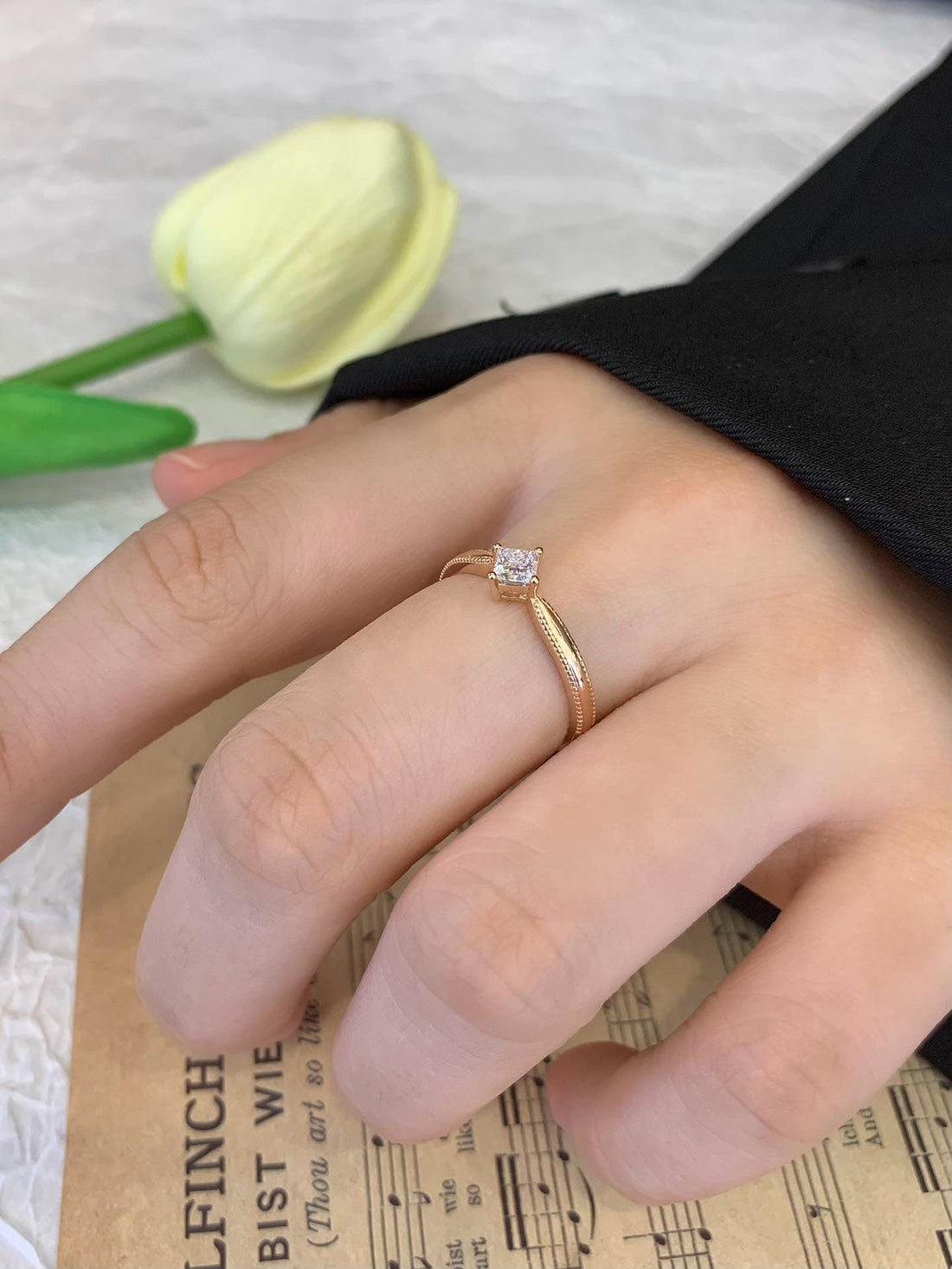 Made to Be Noticed Cushion Diamond Milgrain Solitaire Ring
