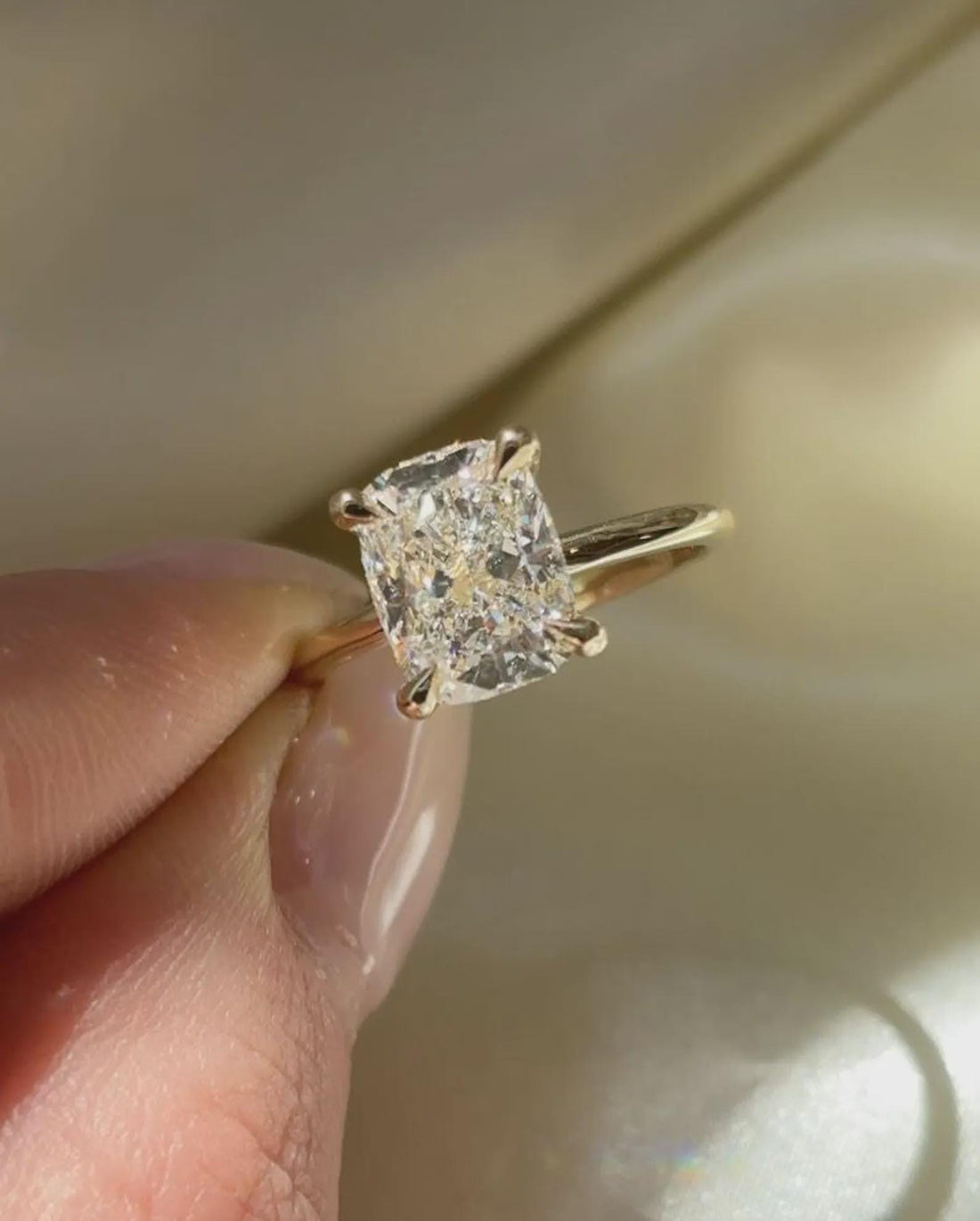 Forever Starts Here Cushion Cut Diamond Solitaire